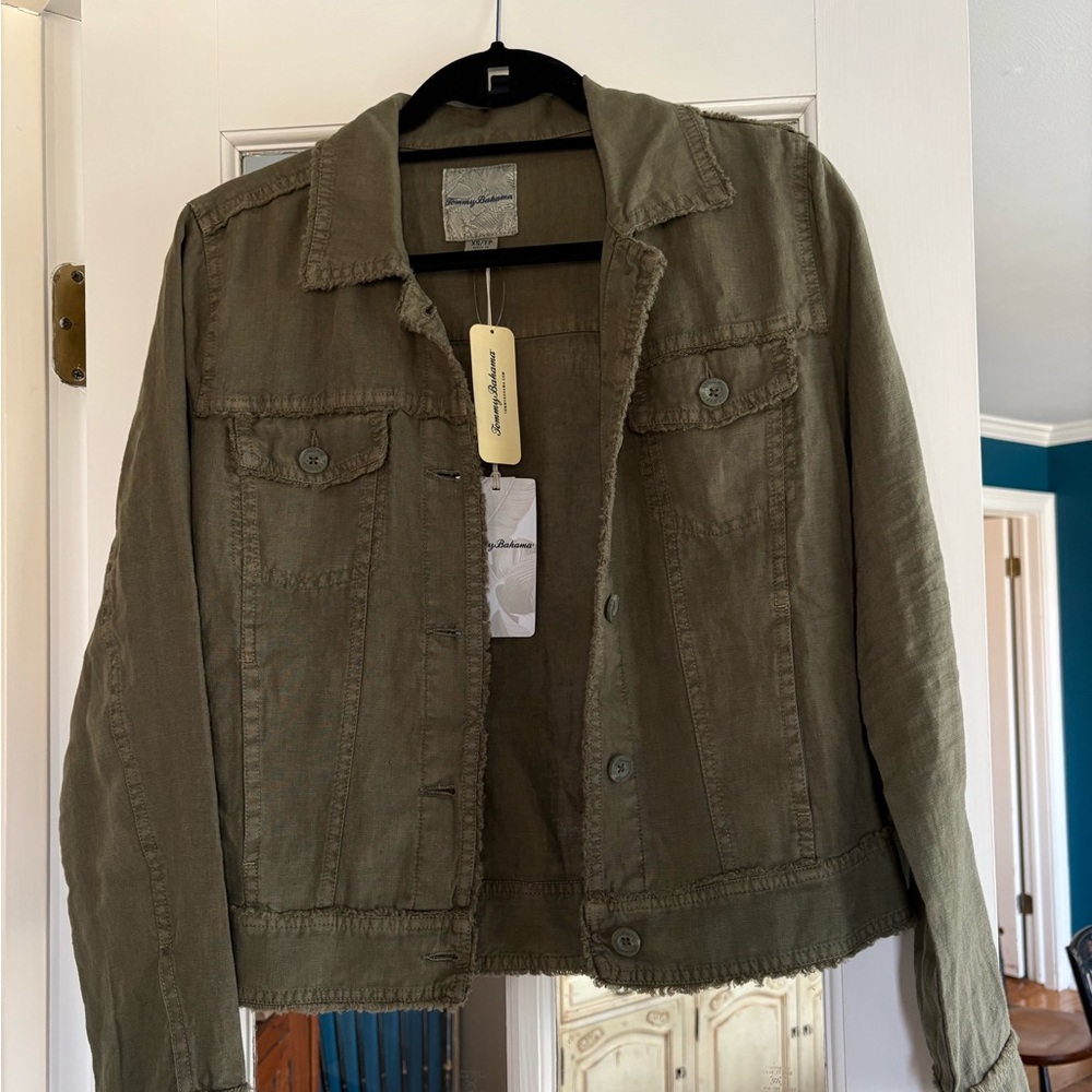 Tommy Bahama Two Palms Linen Raw-Edge Jacket